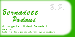 bernadett podani business card